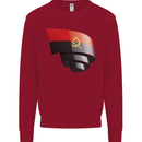 Curled Angola Flag Angolan Day Football Kids Sweatshirt Jumper Red
