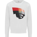 Curled Angola Flag Angolan Day Football Kids Sweatshirt Jumper White