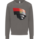 Curled Angola Flag Angolan Day Football Mens Sweatshirt Jumper Charcoal