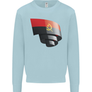 Curled Angola Flag Angolan Day Football Mens Sweatshirt Jumper Light Blue