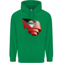 Curled Antigua and Barbuda Flag Day Football Childrens Kids Hoodie Irish Green