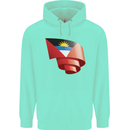 Curled Antigua and Barbuda Flag Day Football Childrens Kids Hoodie Peppermint