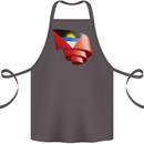 Curled Antigua and Barbuda Flag Day Football Cotton Apron 100% Organic Dark Grey