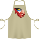 Curled Antigua and Barbuda Flag Day Football Cotton Apron 100% Organic Khaki