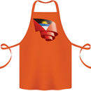 Curled Antigua and Barbuda Flag Day Football Cotton Apron 100% Organic Orange