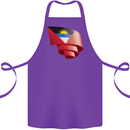 Curled Antigua and Barbuda Flag Day Football Cotton Apron 100% Organic Purple