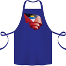 Curled Antigua and Barbuda Flag Day Football Cotton Apron 100% Organic Royal Blue