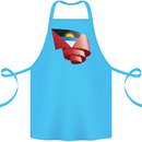 Curled Antigua and Barbuda Flag Day Football Cotton Apron 100% Organic Turquoise