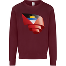 Curled Antigua and Barbuda Flag Day Football Kids Sweatshirt Jumper Maroon