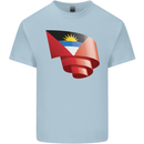 Curled Antigua and Barbuda Flag Day Football Kids T-Shirt Childrens Light Blue