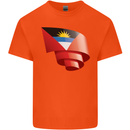Curled Antigua and Barbuda Flag Day Football Kids T-Shirt Childrens Orange