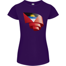 Curled Antigua and Barbuda Flag Day Football Womens Petite Cut T-Shirt Purple