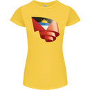 Curled Antigua and Barbuda Flag Day Football Womens Petite Cut T-Shirt Yellow