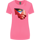 Curled Antigua and Barbuda Flag Day Football Womens Wider Cut T-Shirt Azalea