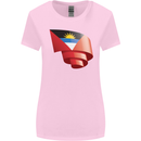 Curled Antigua and Barbuda Flag Day Football Womens Wider Cut T-Shirt Light Pink