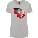 Curled Antigua and Barbuda Flag Day Football Womens Wider Cut T-Shirt Sports Grey
