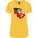 Curled Antigua and Barbuda Flag Day Football Womens Wider Cut T-Shirt Yellow