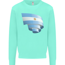 Curled Argentina Flag Argentinian Day Football Kids Sweatshirt Jumper Peppermint