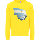 Curled Argentina Flag Argentinian Day Football Kids Sweatshirt Jumper Yellow