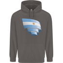 Curled Argentina Flag Argentinian Day Football Mens 80% Cotton Hoodie Charcoal