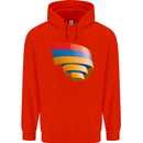 Curled Armenia Flag Armenian Day Football Childrens Kids Hoodie Bright Red