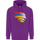 Curled Armenia Flag Armenian Day Football Childrens Kids Hoodie Purple