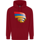 Curled Armenia Flag Armenian Day Football Childrens Kids Hoodie Red