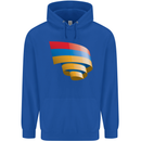 Curled Armenia Flag Armenian Day Football Childrens Kids Hoodie Royal Blue