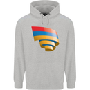 Curled Armenia Flag Armenian Day Football Childrens Kids Hoodie Sports Grey
