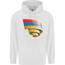 Curled Armenia Flag Armenian Day Football Childrens Kids Hoodie White