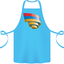 Curled Armenia Flag Armenian Day Football Cotton Apron 100% Organic Turquoise