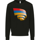 Curled Armenia Flag Armenian Day Football Kids Sweatshirt Jumper Black