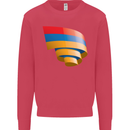 Curled Armenia Flag Armenian Day Football Kids Sweatshirt Jumper Heliconia