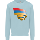 Curled Armenia Flag Armenian Day Football Kids Sweatshirt Jumper Light Blue