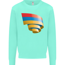 Curled Armenia Flag Armenian Day Football Kids Sweatshirt Jumper Peppermint