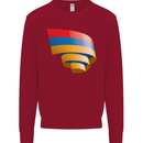 Curled Armenia Flag Armenian Day Football Kids Sweatshirt Jumper Red