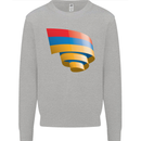 Curled Armenia Flag Armenian Day Football Kids Sweatshirt Jumper Sports Grey
