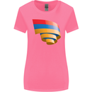Curled Armenia Flag Armenian Day Football Womens Wider Cut T-Shirt Azalea