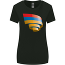Curled Armenia Flag Armenian Day Football Womens Wider Cut T-Shirt Black
