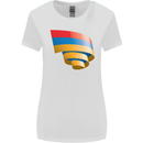 Curled Armenia Flag Armenian Day Football Womens Wider Cut T-Shirt White