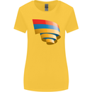 Curled Armenia Flag Armenian Day Football Womens Wider Cut T-Shirt Yellow