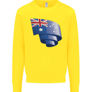 Curled Australia Flag Australian Day Football Kids Sweatshirt Jumper Yellow