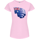 Curled Australia Flag Australian Day Football Womens Petite Cut T-Shirt Light Pink