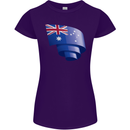 Curled Australia Flag Australian Day Football Womens Petite Cut T-Shirt Purple