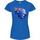 Curled Australia Flag Australian Day Football Womens Petite Cut T-Shirt Royal Blue