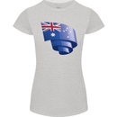 Curled Australia Flag Australian Day Football Womens Petite Cut T-Shirt Sports Grey