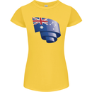 Curled Australia Flag Australian Day Football Womens Petite Cut T-Shirt Yellow