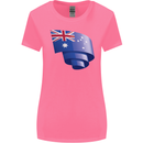 Curled Australia Flag Australian Day Football Womens Wider Cut T-Shirt Azalea