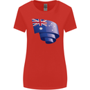 Curled Australia Flag Australian Day Football Womens Wider Cut T-Shirt Red