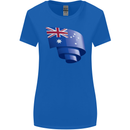 Curled Australia Flag Australian Day Football Womens Wider Cut T-Shirt Royal Blue